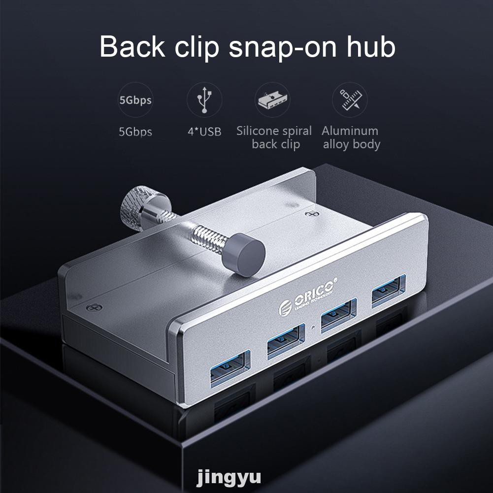 USB 3.0 hub 4 cổng sạc truyền dữ liệu di động với đèn báo LED kẹp hợp kim nhôm cho máy tính xách tay PC