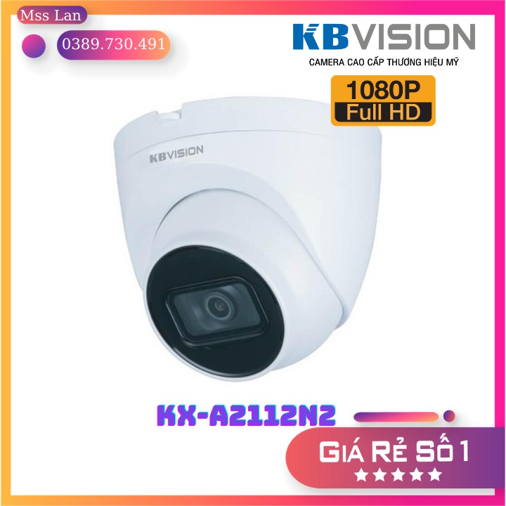 Camera IP 2.0MP KBvision KX-A2112N2 - Tầm Xa Hồng Ngoại 30m - Hỗ Trợ Cloud - POE - Chuẩn Kết Nối Onvif