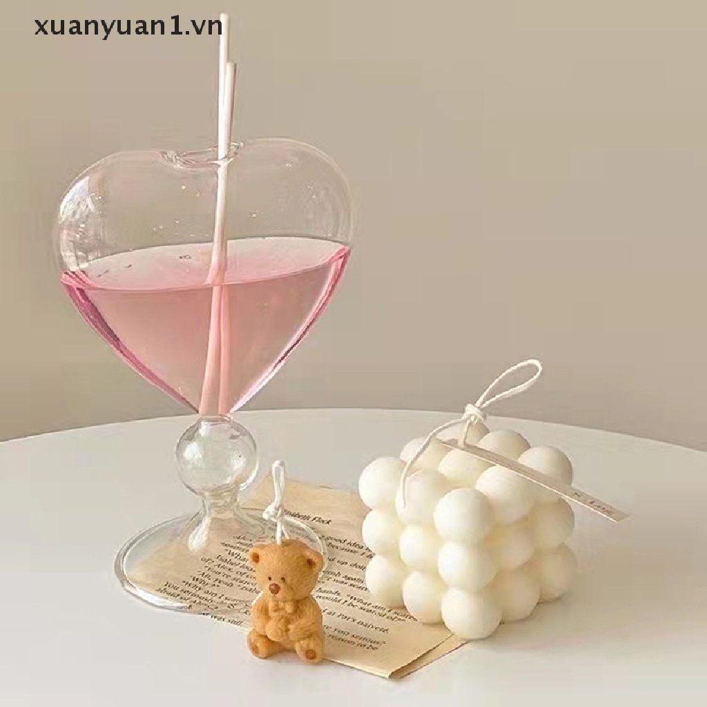 Xuan Bình Hoa Thủy Tinh Hình Trái Tim Sáng Tạo Phong Cách Hàn Quốc Dùng Làm Đạo Cụ Chụp Ảnh Trang Trí