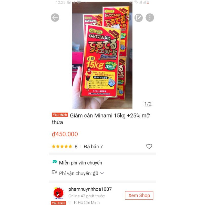 Viên uống giảm cân Minami 15kg Nhật Bản