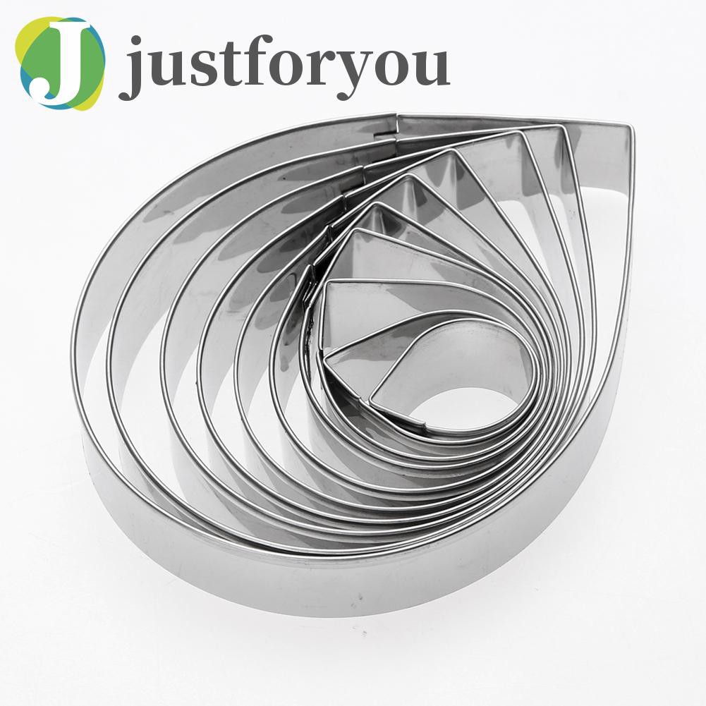 Justforyou 10pcs Stainless Steel Metal Fondant Cake Mold Rose Petal Cookie Cutter