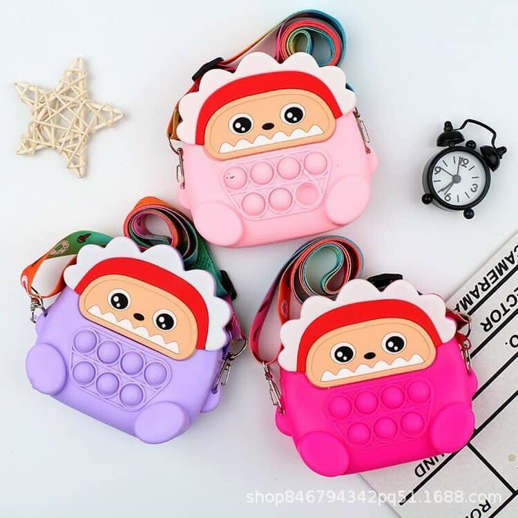 Túi popit đeo chéo kèm dây cho bé nhiều hình đáng yêu,Đồ chơi giải trí thông minh Pop it giảm căng thẳng