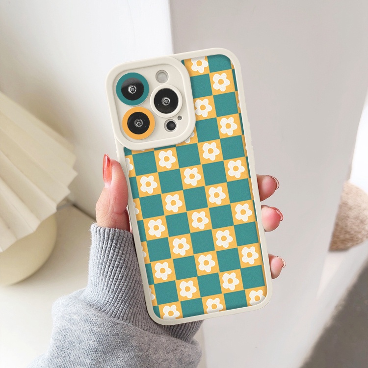 Ốp lưng iphone cạnh vuông lỗ camera hoa caro 6s/6splus/7/7plus/8/8plus/x/xs/11/12/13/pro/max/plus/promax-Sale Sốc T2-2