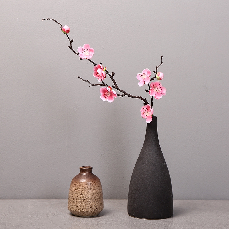 Nhánh Hoa Đào Giả Bằng Vải Lụa Dài 60cm Dùng Để Trang Trí plum blossom