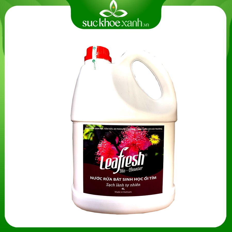 nước rửa chén sinh học lá ổi tím Leafresh (4 lít)[Mua 1 tặng 1 chai 500ml]