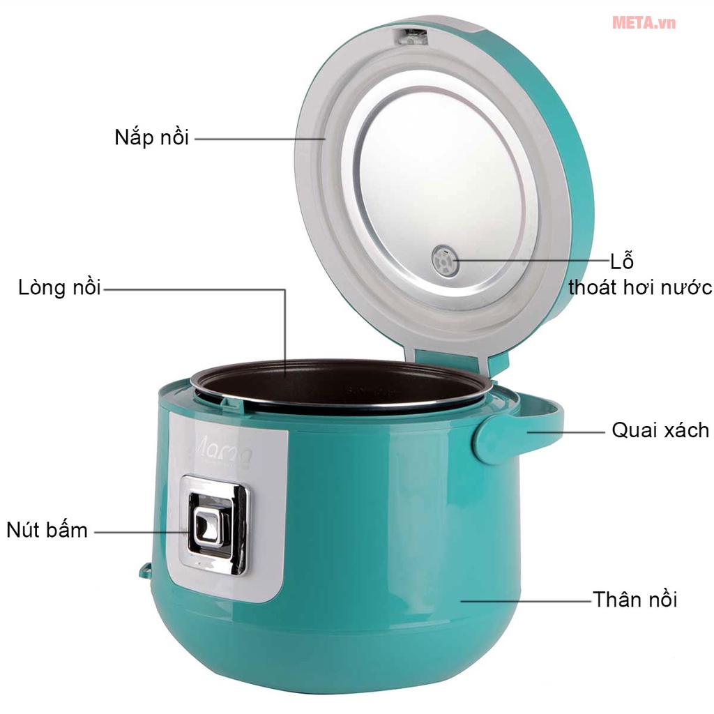 NỒI CƠM ĐIỆN 1.8L SUNHOUSE MAMA SHD8658G Hàng Chính Hãng 100%