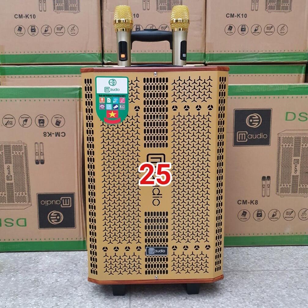 Loa kéo Karaoke Cmaudio K10 bass 25 | Loa kéo Bass căng Sâu, tặng 2 Micro thu âm Nhẹ | Bảo hành 12 tháng