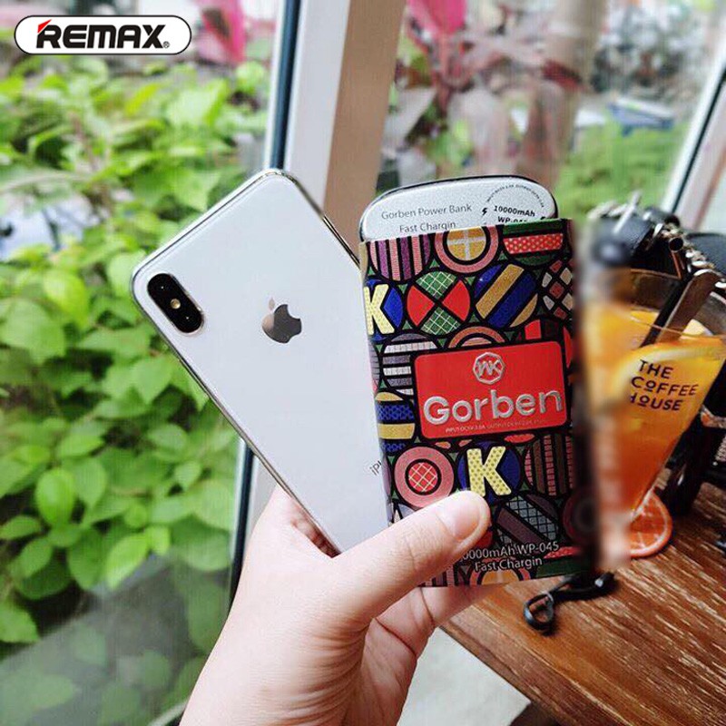 SẠC DỰ PHÒNG GORBEN WK WP 045 DUNG LƯỢNG PIN 10000mAh có 2 cổng USB