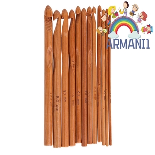 Bộ dụng cụ đan móc len tay cầm bằng gỗ tre 12 kích cỡ