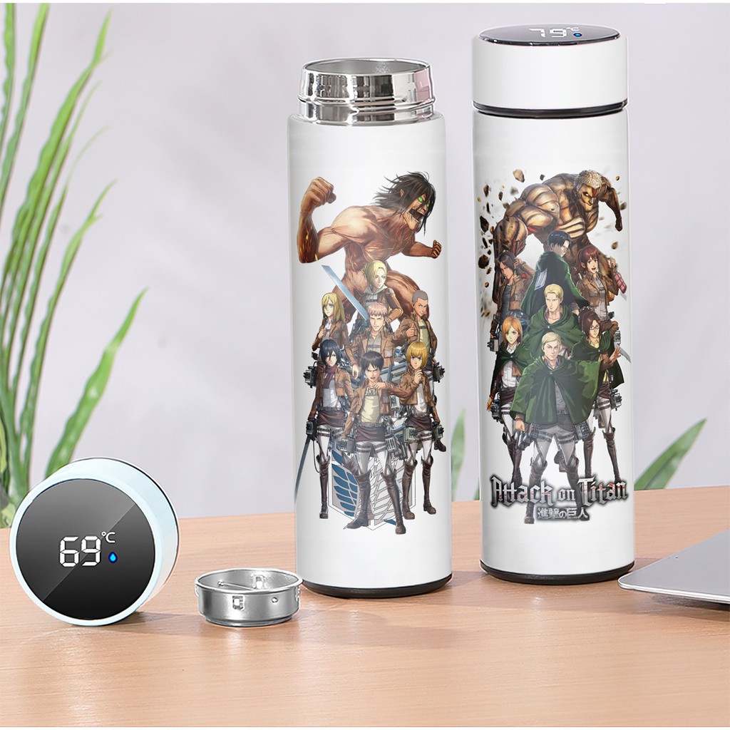 Bình Giữ Nhiệt Attack On Titan Lõi INOX (có đèn báo nhiệt độ)