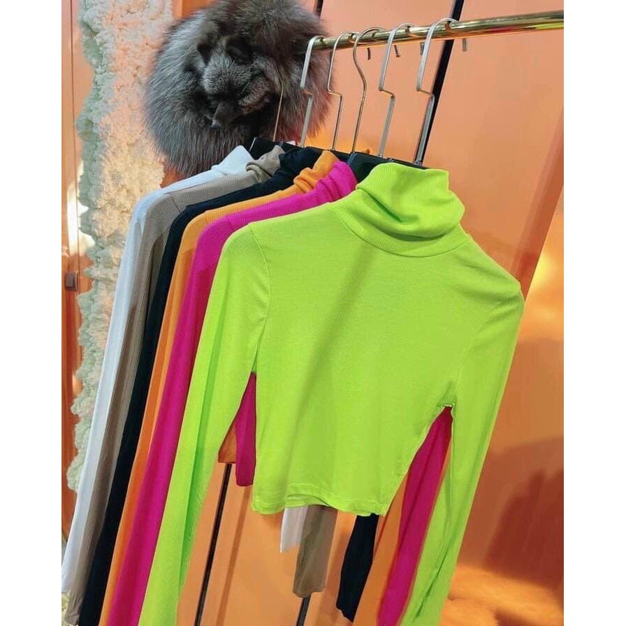 áo len nữ cổ lọ dài tay dáng croptop chất len tăm trơn co giãn siêu đẹp siêu điệu đà - áo giữ nhiệt nữ | BigBuy360 - bigbuy360.vn