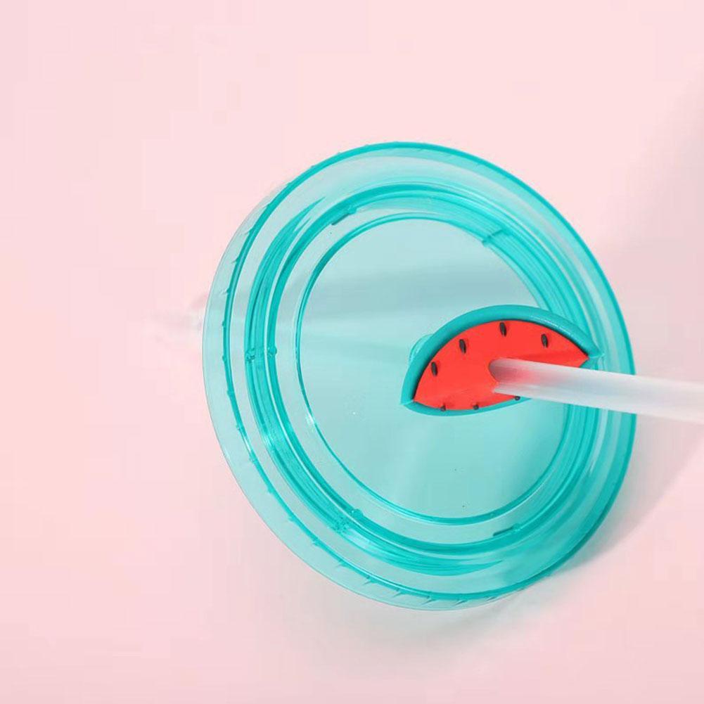 Bình Nước Hai Lớp Kèm Ống Hút Hình Dưa Hấu 350ml J1B5