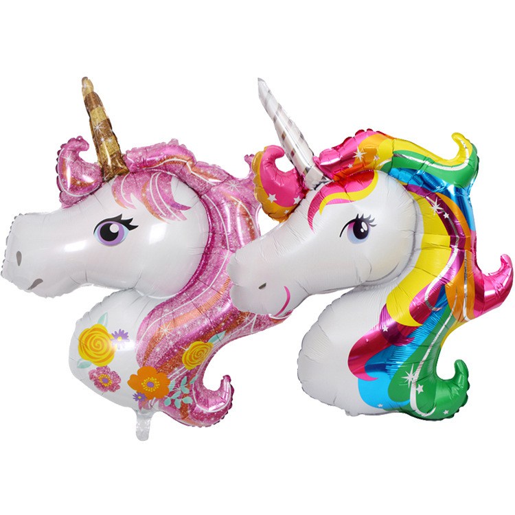 Bóng ngựa Pony 3D bóng nhôm ngựa unicorn kì lần 1 sừng trang trí sinh nhật bé trai bé gái HAPPYKID BNPONY