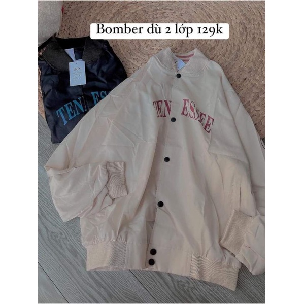 Áo khoác bomber jacket Tennessee dù 2 lớp form rộng nam nữ