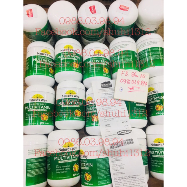 Vitamin tổng hợp hàng ngày natures way - Multivitamin Complete daily spirulina Nature’s way Úc, lọ 200 viên | BigBuy360 - bigbuy360.vn