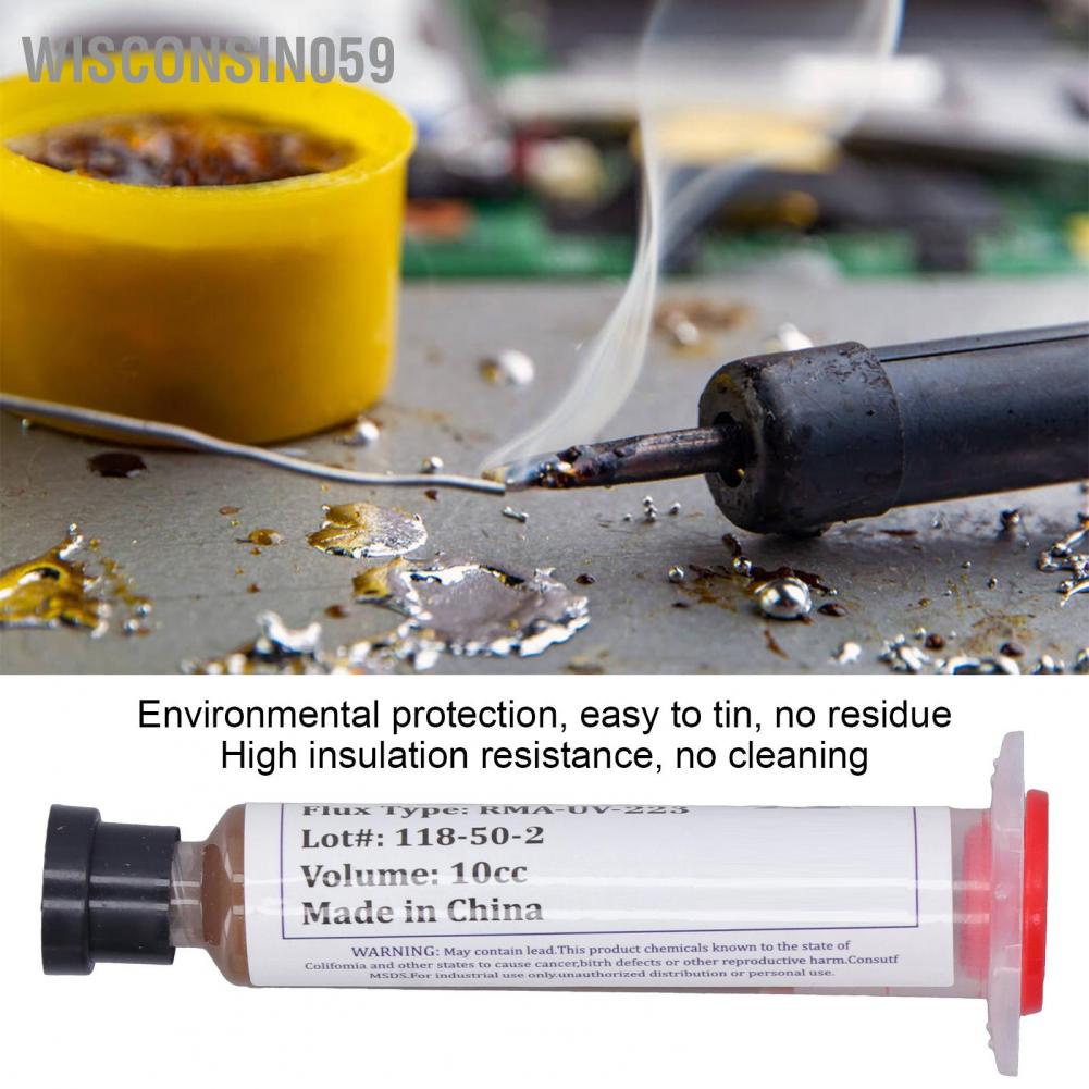 Wisconsin059 Soldering Flux Removable No Clean Oil Paste Welding Phone PC Repair Tool 10cc RMA‑UV‑223
