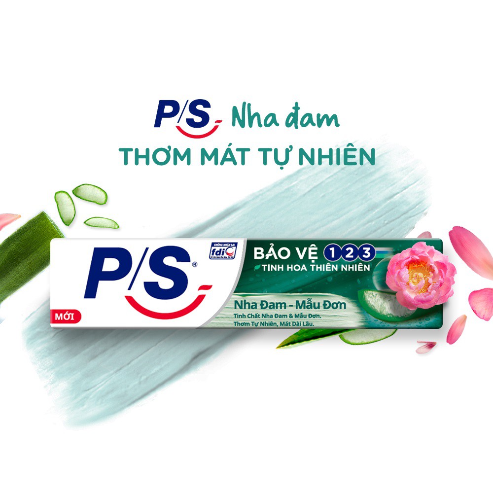 Kem đánh răng Ps bảo vệ 123 Nha đam mẫu đơn 180g (đủ 3 vị best seller)