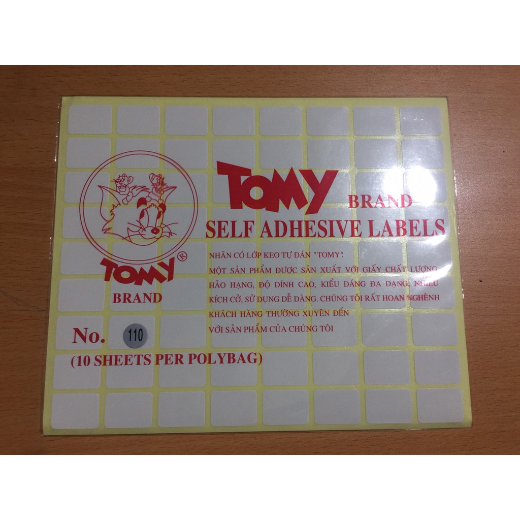 Giấy decal in mã vạch Tomy A5 ( MÃ 116, 117, 118, 119, 120, 121, 122, 123, 124 )