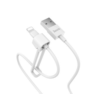 DÂY CÁP SẠC LIGHTNING 2.1A HOCO X31 NHANH TPE CHO ĐIỆN THOẠI IPHONE IPAD- GIÁ ĐỠ - DÀI 1M-MÀU TRẮNG