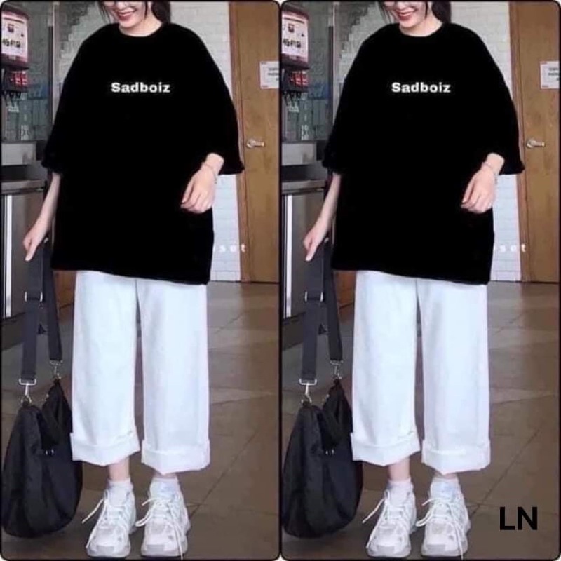 sét áo chữ quần kaki trắng