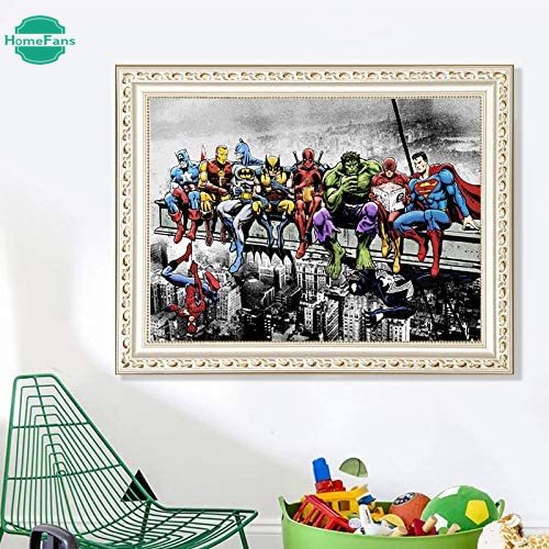 Bộ Tranh Đính Đá 5D Họa Tiết Siêu Anh Hùng Độc Đáo DIY 30X40Cm