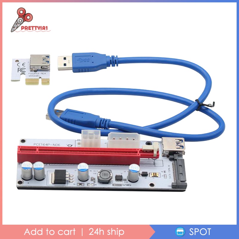 Card chuyển đổi Pci-E Riser Card 008s 4pin Sata 6pin 1x Sang 16x Usb 3.0 tiện dụng | BigBuy360 - bigbuy360.vn