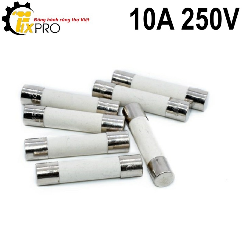 Cầu chì sứ 10A 250V 6x30mm chất lượng tốt