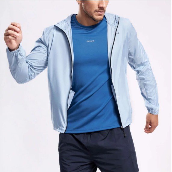 Áo khoác vải dù trượt nước mau khô nhanh, thấm hút mồ hôi Nam Running Basic Pocket - ONWAYS