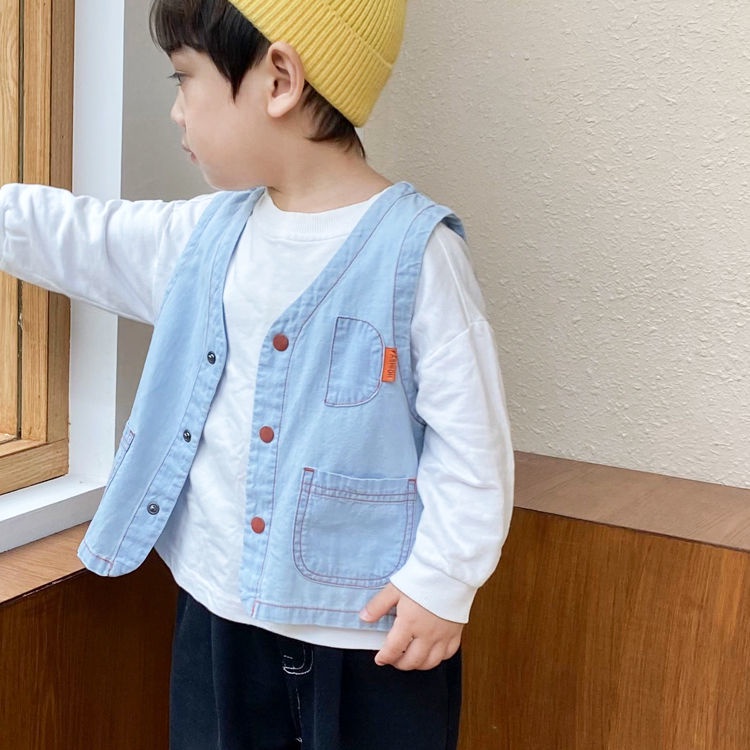 [Babycat Hàng Có Sẵn Hàng Có Sẵn Áo Vest Cotton Phong Cách Phương Tây Nhật Bản Hàn Quốc Thời Trang Xuân Thu Dành Cho Bé Trai 2022