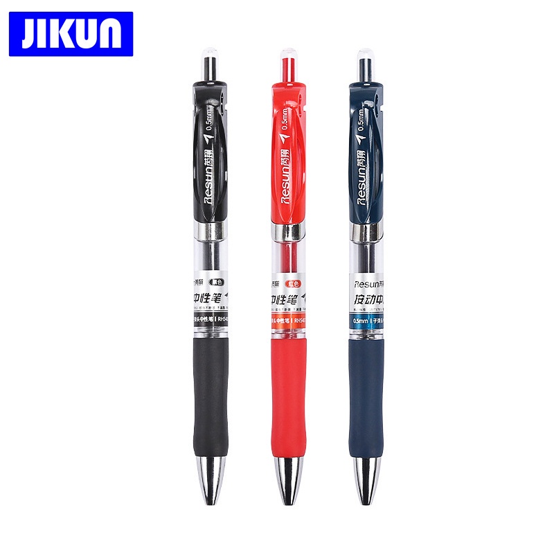 Set 3 bút bi + 20 ruột mực đen/ đỏ/ xanh dương 0.5mm tiện dụng cho văn phòng có bán lẻ