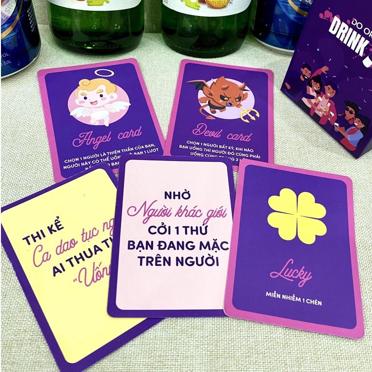 Bộ Bài Do or Drink  Drinking Game Bài Huệ 86 lá - Bài uống bia cho nhóm bạn vui chơi giải trí bữa nhậu - Nock Box