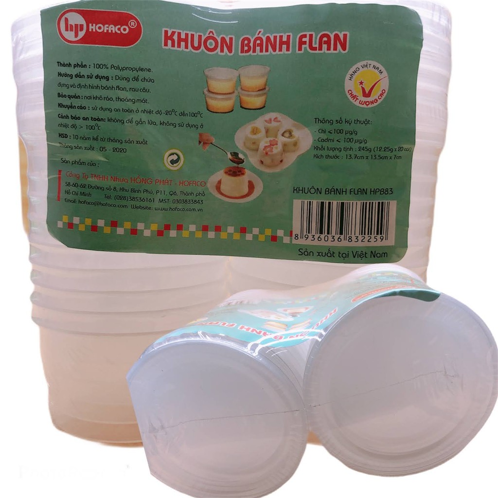 bộ 20 khuôn nhựa bánh flan HPB83