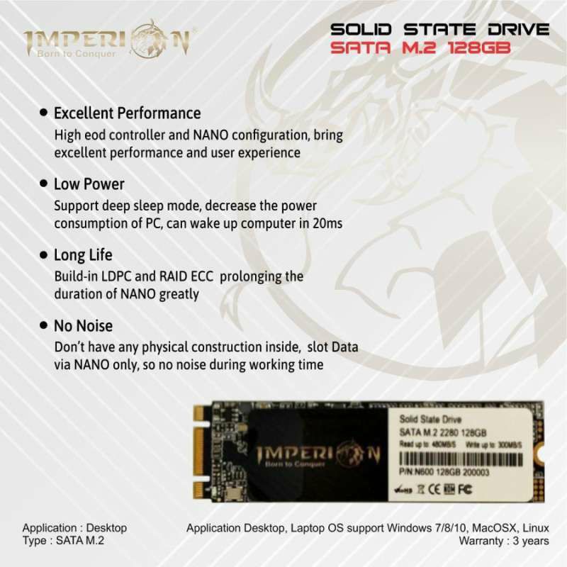 Ổ Cứng Ssd M.2 128gb Imperion 2280 Sata3 Ssd M.2 Pcie Gen3