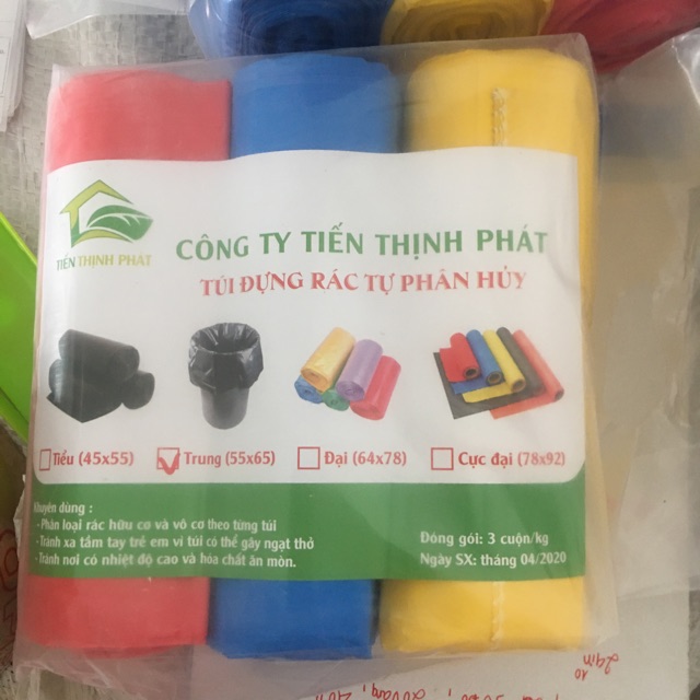 1kg/3 cuộn túi đựng rác tự hủy