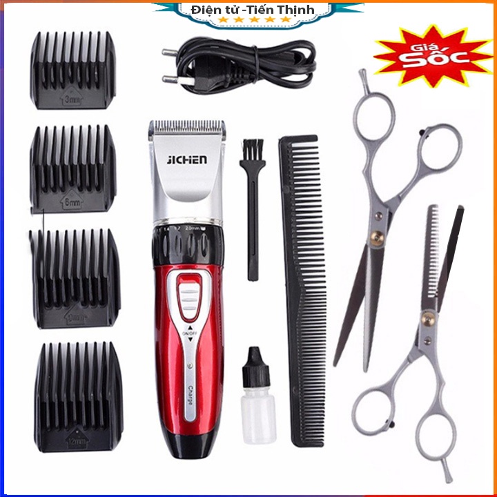 Tông đơ cắt tóc jichen tặng kèm kéo cắt tỉa