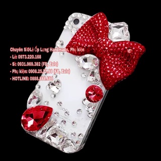 Ốp Lưng Handmade Đính Nơ Đá To