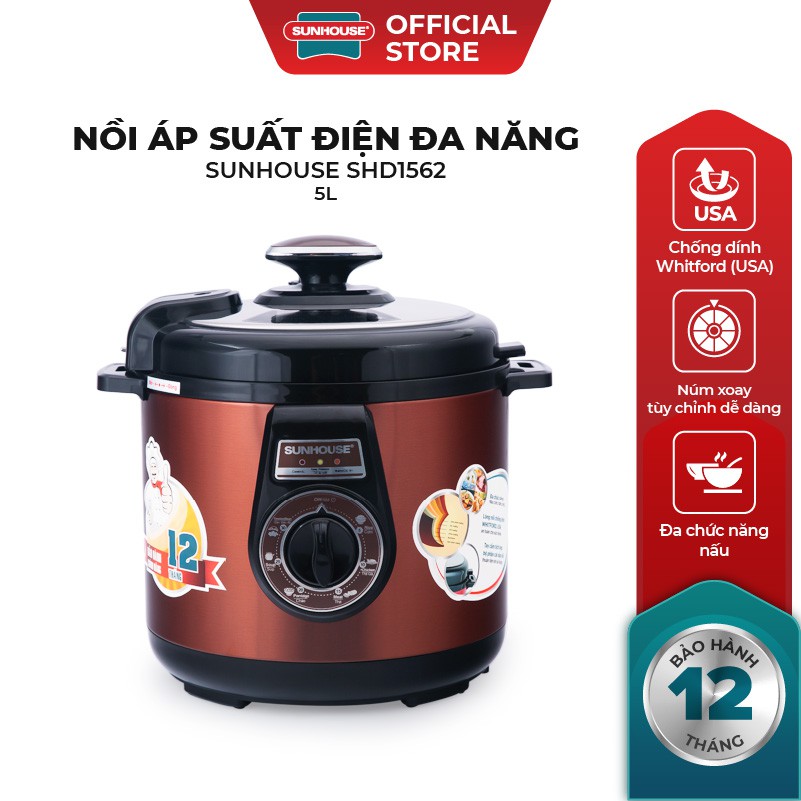 Nồi áp suất điện đa năng SUNHOUSE SHD1562 Cafe | BigBuy360 - bigbuy360.vn