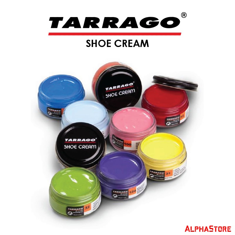 (Đen, Trắng, Không Màu, Nâu) Xi Kem Đánh Giày Tarrago Shoe Cream - Xi Đánh Bóng, Dưỡng Giầy Da, Túi Áo Da- Made in Spain