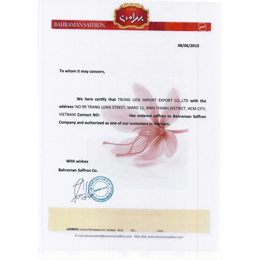 NHỤY HOA NGHỆ TÂY 1G BAHRAMAN - SAFFRON NEGIN - CHÍNH HÃNG IRAN