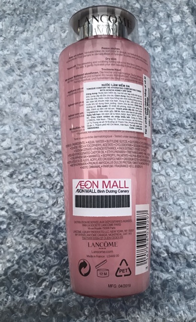 [CHÍNH HÃNG] Nước hoa hồng dưỡng da Lancome Tonique Confort 400ML