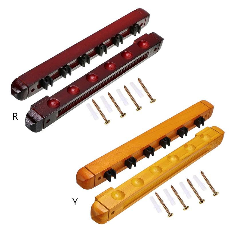 Giá Gỗ 6 Kẹp Gắn Tường Treo Cây Cơ Bi Da Chuyên Dụng