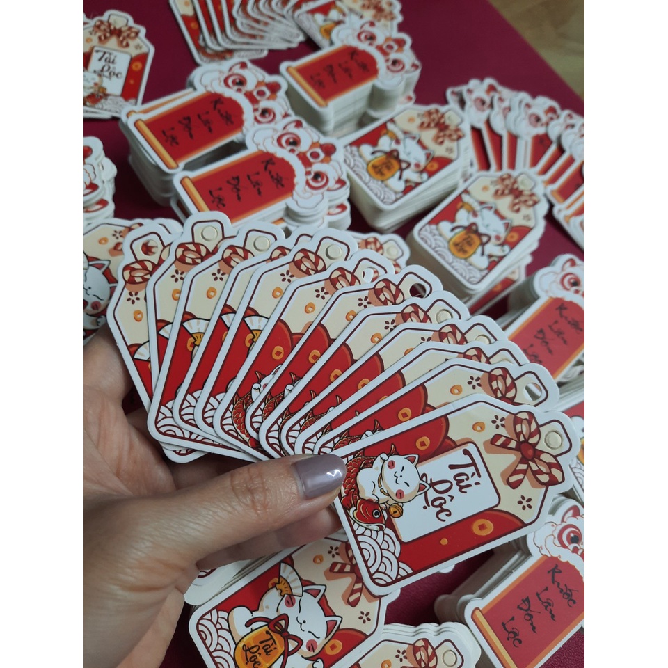 Set 50 tag treo trang trí năm mới may mắn
