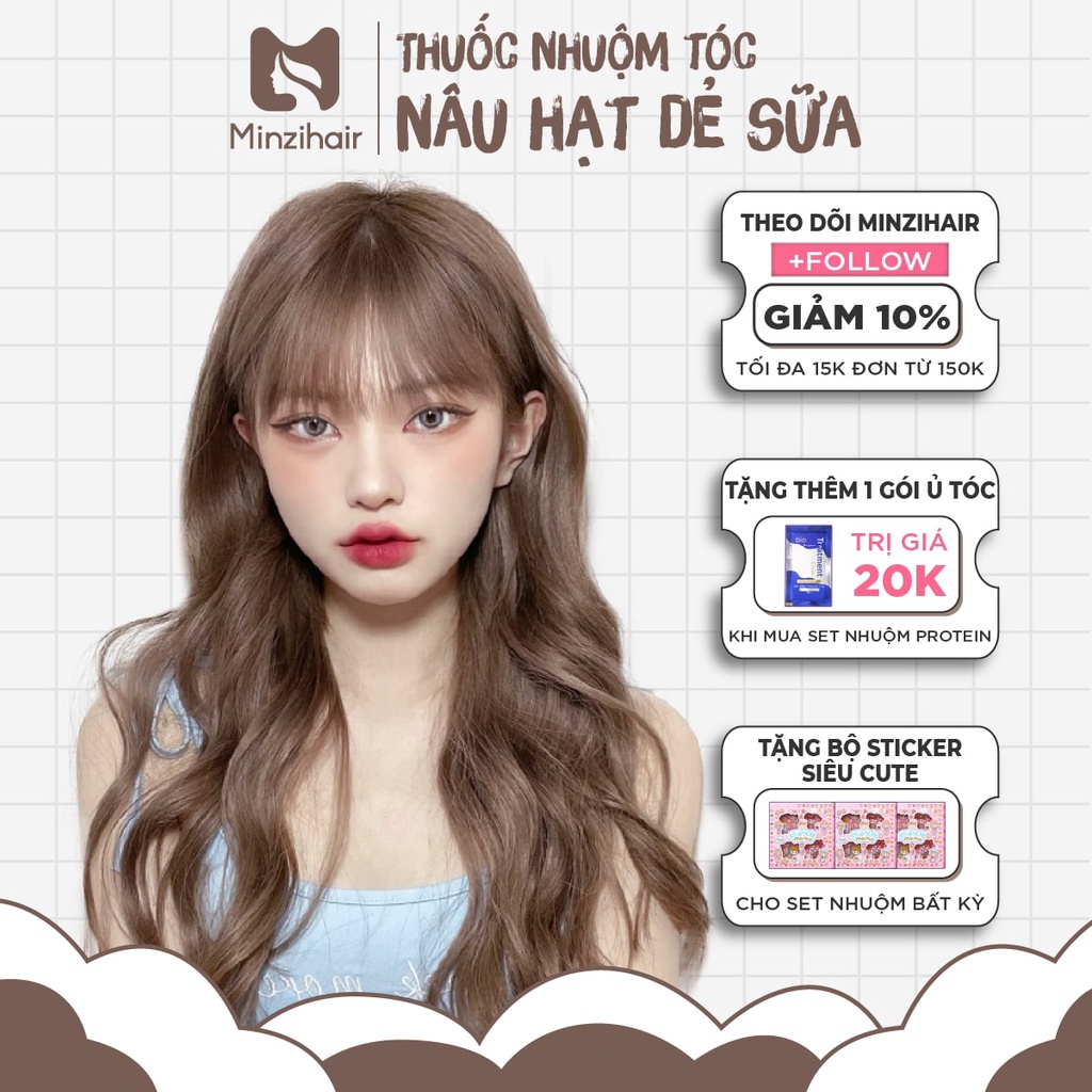 Thuốc Nhuộm Tóc Nâu Hạt Dẻ Sữa - Minzihair HCM