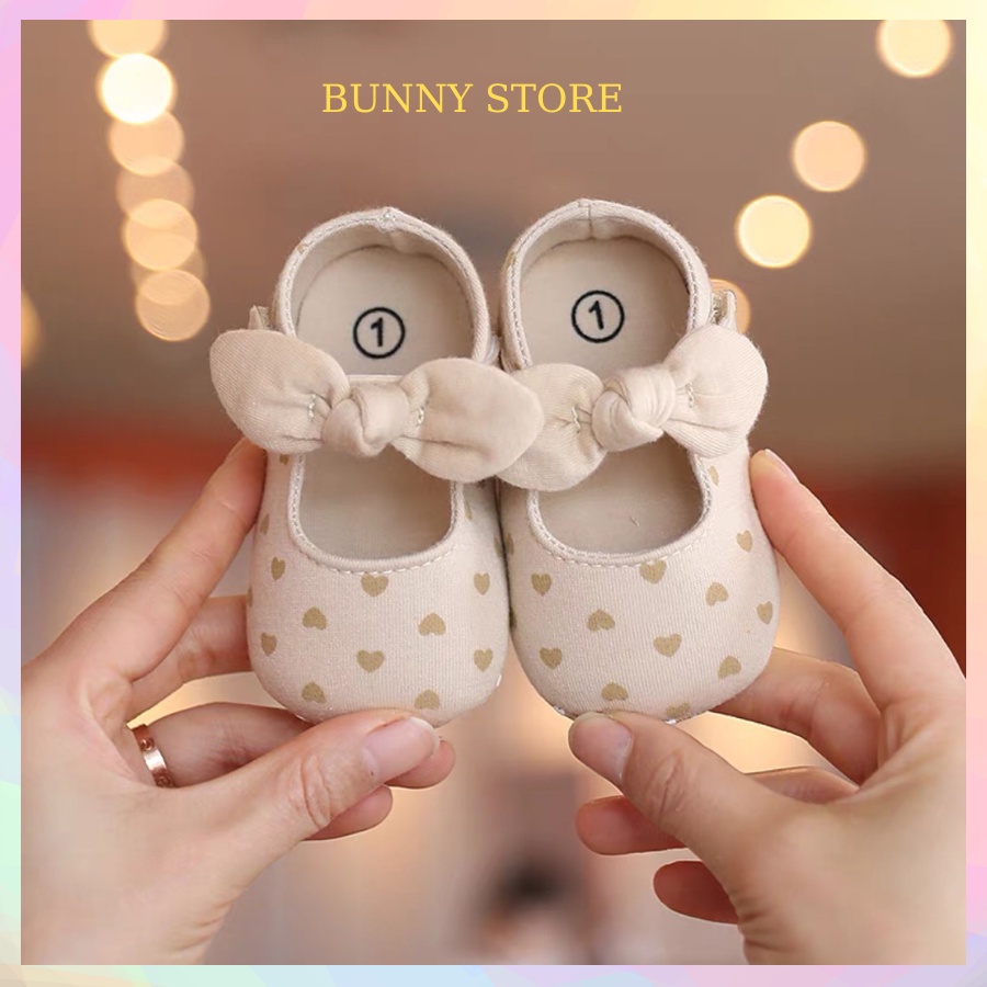 Giày tập đi cho bé gái đế mềm Bunny store, giày bé gái phù hợp cho trẻ em từ 6 tháng đến 1,5 tuổi GTD06