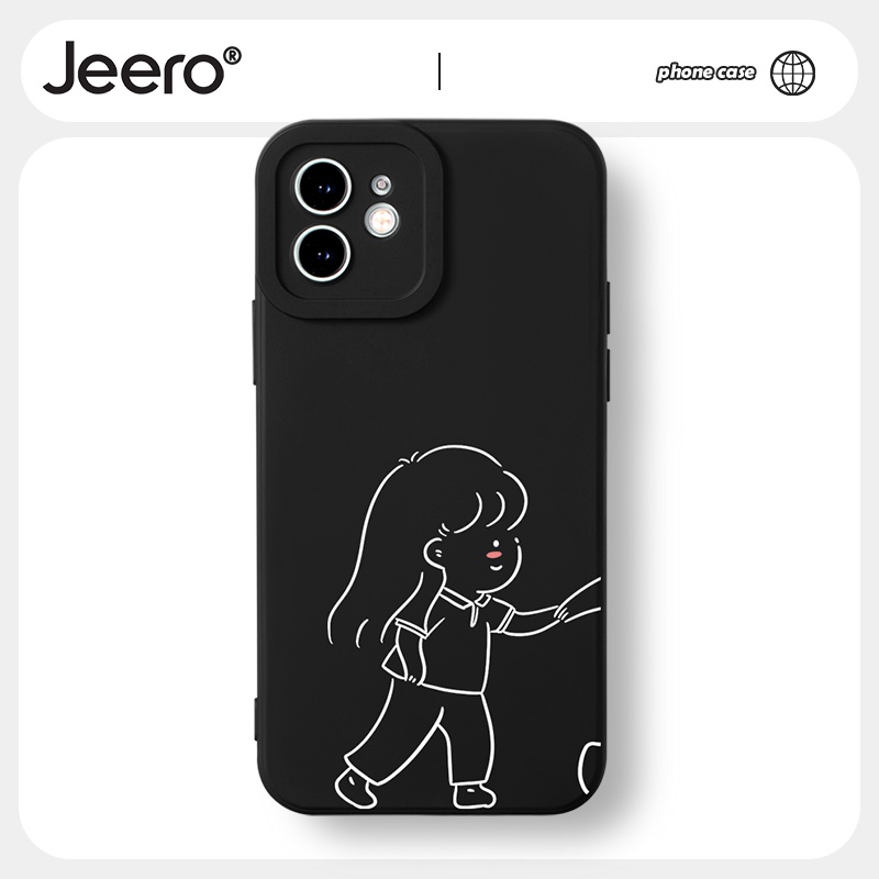 Ốp lưng JEERO JEERO hoạt hình cặp đôi dễ thương đẹp nam nữ cho iphone 14 13 12 11 Pro Max SE 2020 X XR XS 8 7 ip 6S 6 Plus kute HFF826