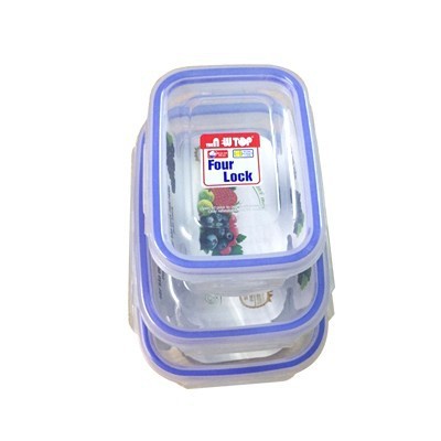 Bộ 3 hộp đựng bảo quản thực phẩm 1150ml 620ml 250ml nhựa Song Long Plastic Four Lock cao cấp - 2508 DrbStore