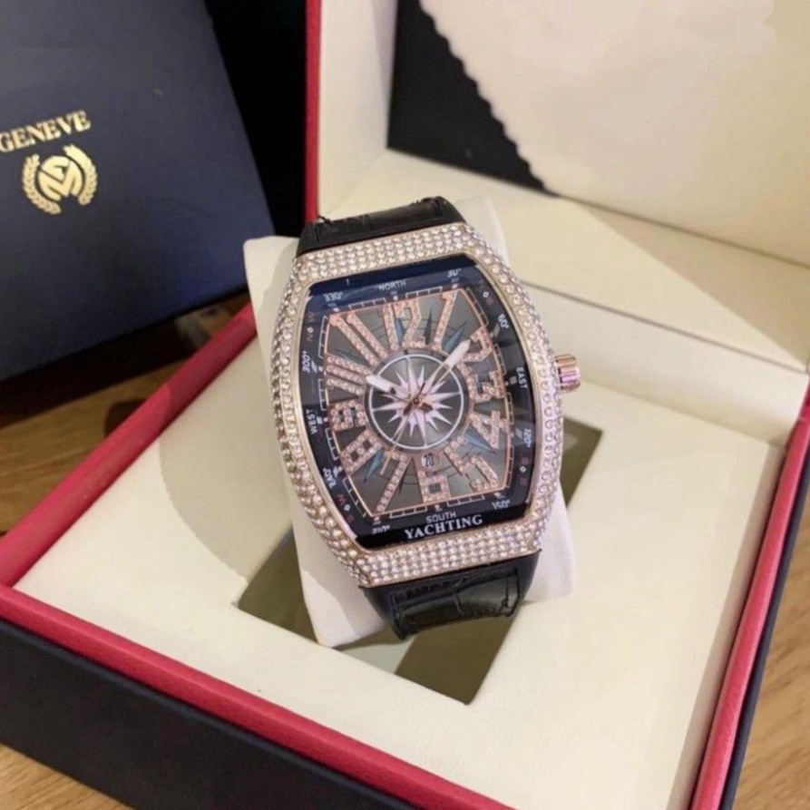 Đồng hồ nam Franck muller thể thao đính đá cao cấp tặng hộp và vòng tay DH402