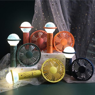Quạt mini tích điện gấp gọn cầm tay kèm đèn Led LD8815