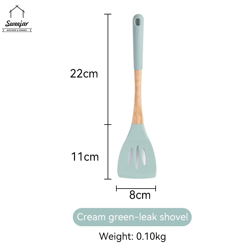 Sweejar Dụng cụ nấu ăn bằng gỗ và silicone chất lượng cao