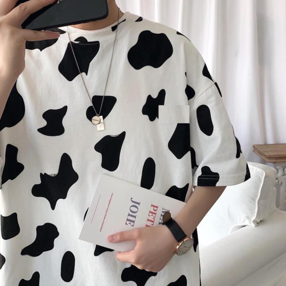 Áo phông trơn bò sữa unisex - Thun dáng rộng bigsize form giấu quần họa tiết loang màu nam nữ Ulzzang HOT  ྇  ྇  ྇